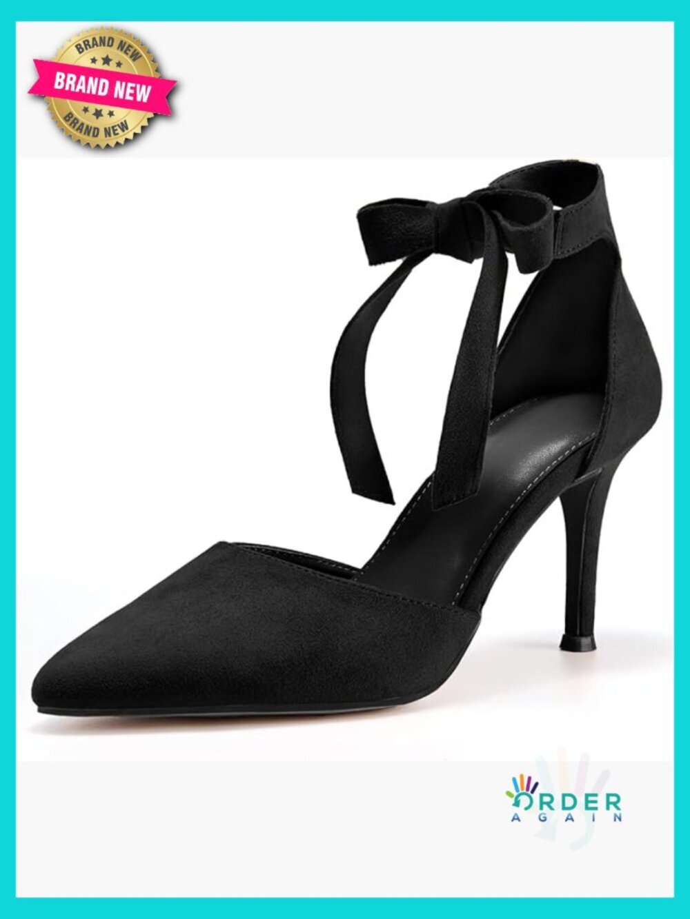 Pointed Toe Stiletto Heel Pumps Lace Up Ankle Tie Classic Dress Office Party